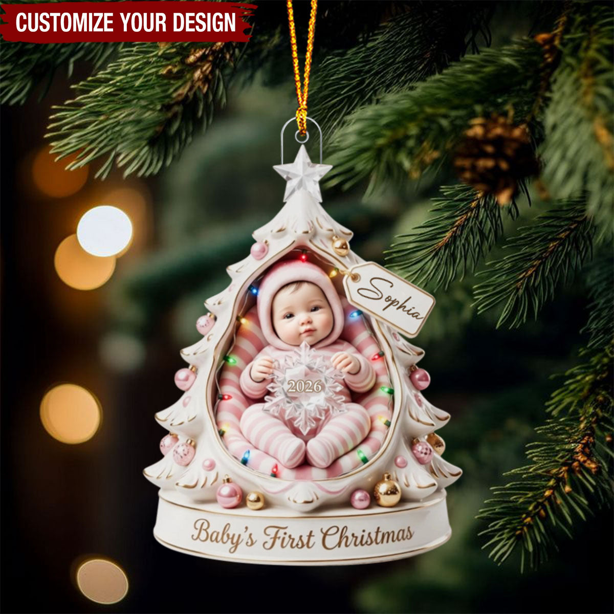 Baby First Christmas 2026 - Personalized Baby Keepsake