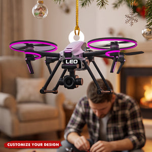 Personalized Drone Christmas Ornament - Quadcopter Pilot Gift