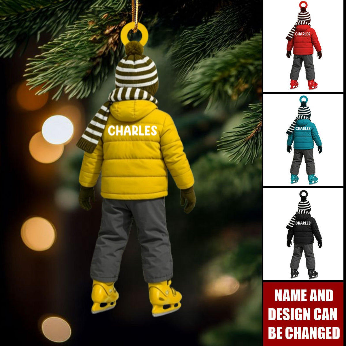 Personalized Skating Kid Ornament - Gift For Ice Skater
