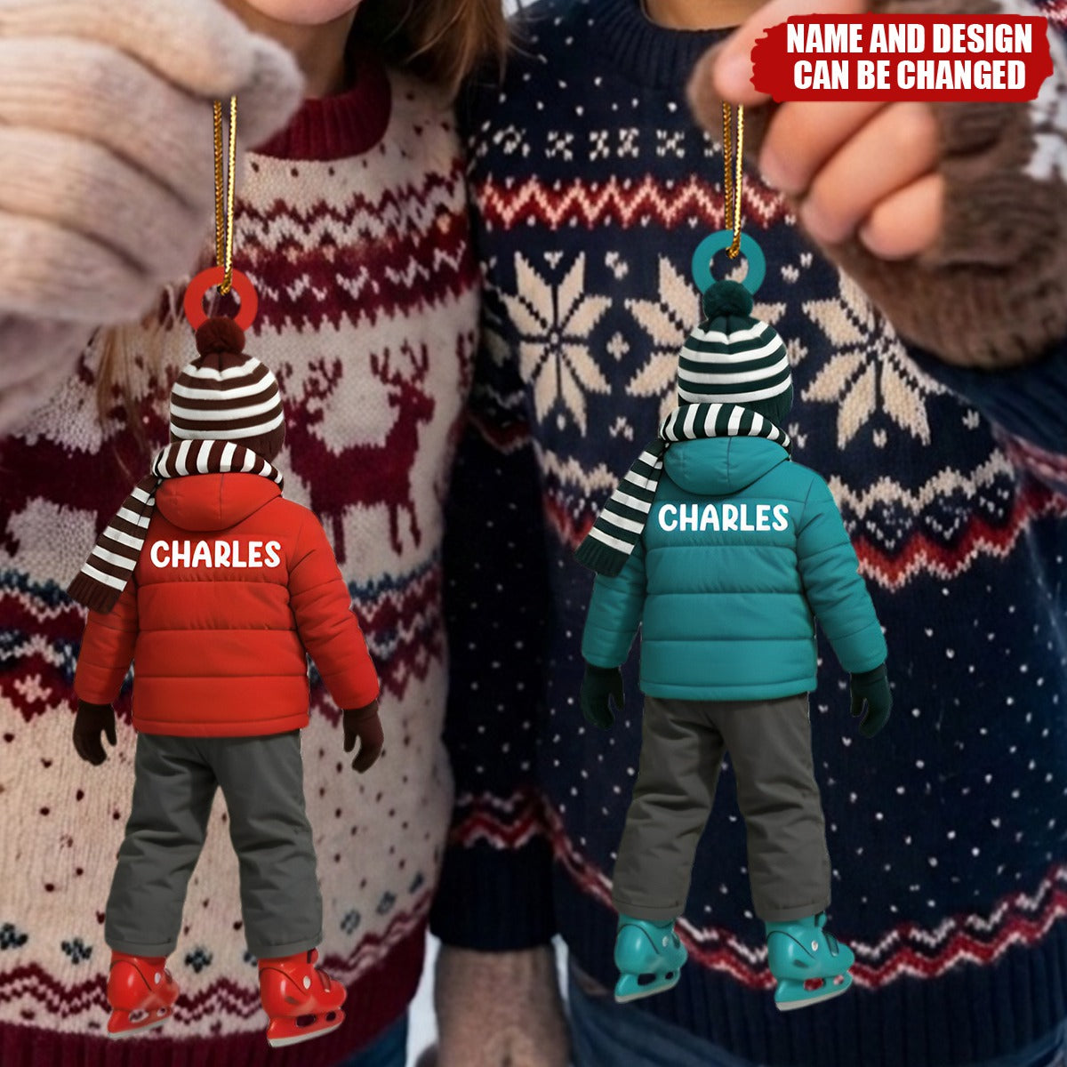 Personalized Skating Kid Ornament - Gift For Ice Skater
