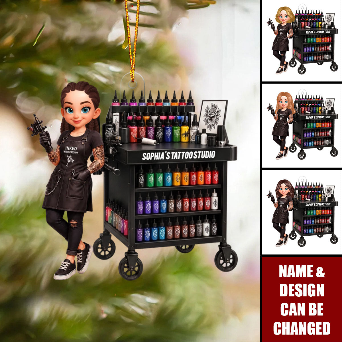 Tattoo Artist Ink Tattoo - Personalized Acrylic Ornament