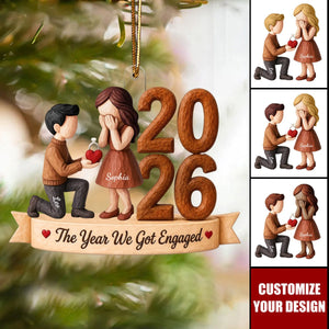 The Year We Got Engaged 2026 – Personalized Acrylic Ornament