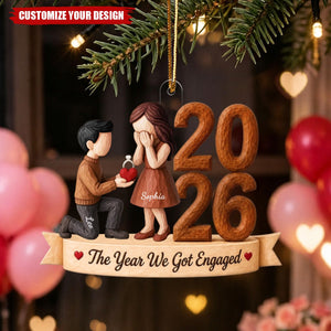 The Year We Got Engaged 2026 – Personalized Acrylic Ornament