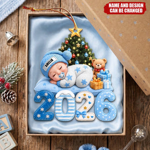 First Christmas Baby Sleeping Gift - Personalized Custom Shaped Acrylic Ornament