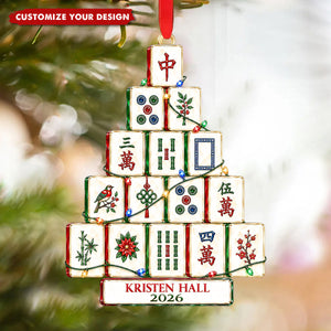 Personalized Mahjong Christmas Ornament - Mahjong Player Gift