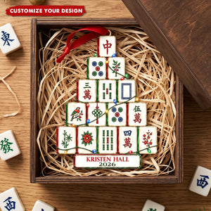 Personalized Mahjong Christmas Ornament - Mahjong Player Gift