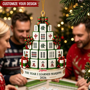Personalized Year I Learned Mahjong Acrylic Ornament - Mahjong Christmas Ornament