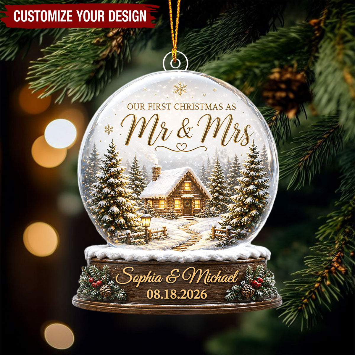 First Christmas Married - Personalized Acrylic Ornament