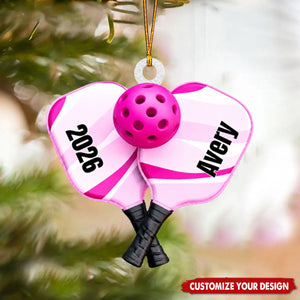 Personalized Pickleball Paddle Ornament - Player Gifts