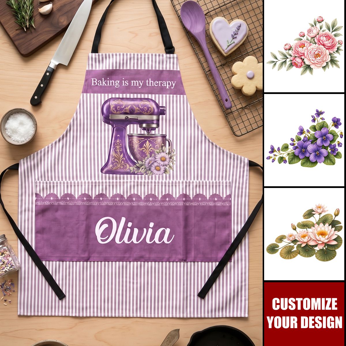 Baked With Love, Gift For Baker, Baking Lover - Personalized Apron