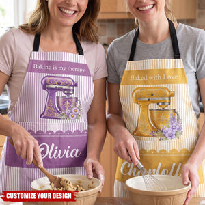 Baked With Love, Gift For Baker, Baking Lover - Personalized Apron