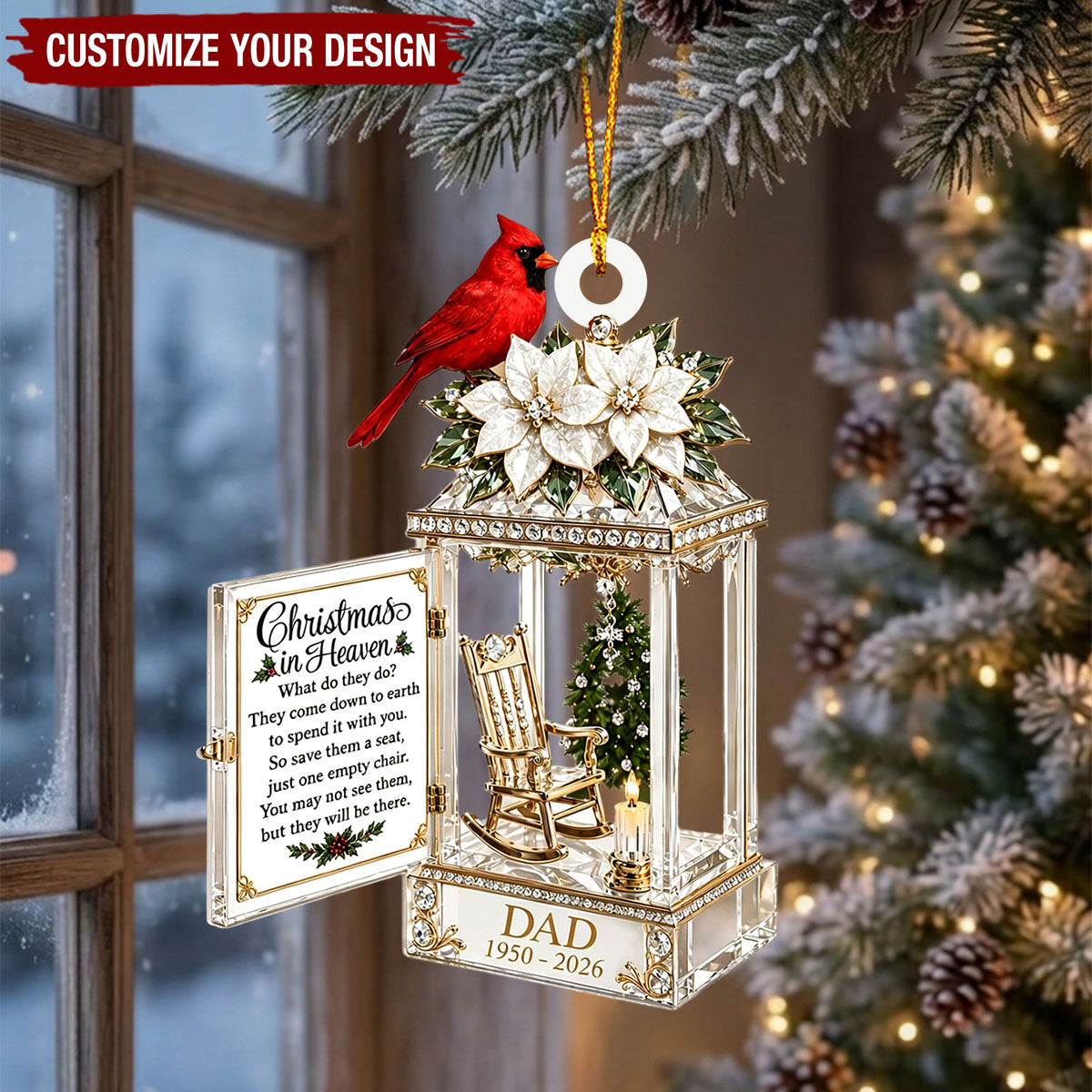 Christmas In Heaven In Loving Memory Of Our Beloved - Personalized Christmas In Heaven Acrylic Ornament