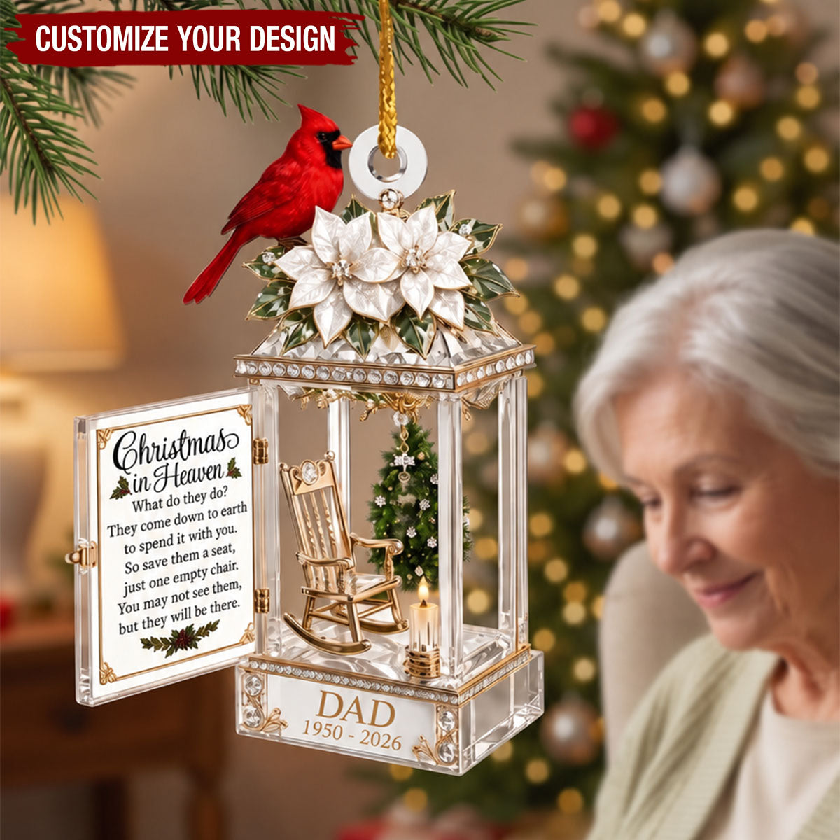 Christmas In Heaven In Loving Memory Of Our Beloved - Personalized Christmas In Heaven Acrylic Ornament