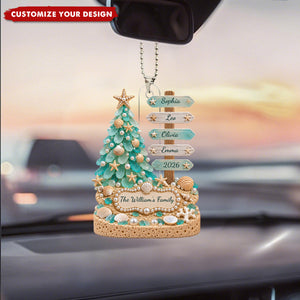 Personalized Beach Family Acrylic Car Ornament