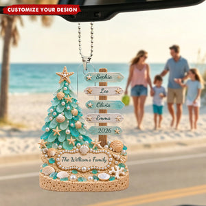 Personalized Beach Family Acrylic Car Ornament