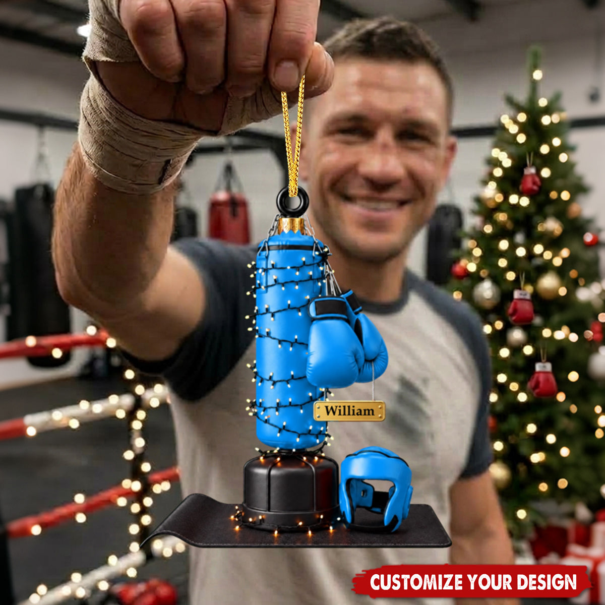 Personalized Boxing Christmas Ornament 2026 - Fighter Keepsake