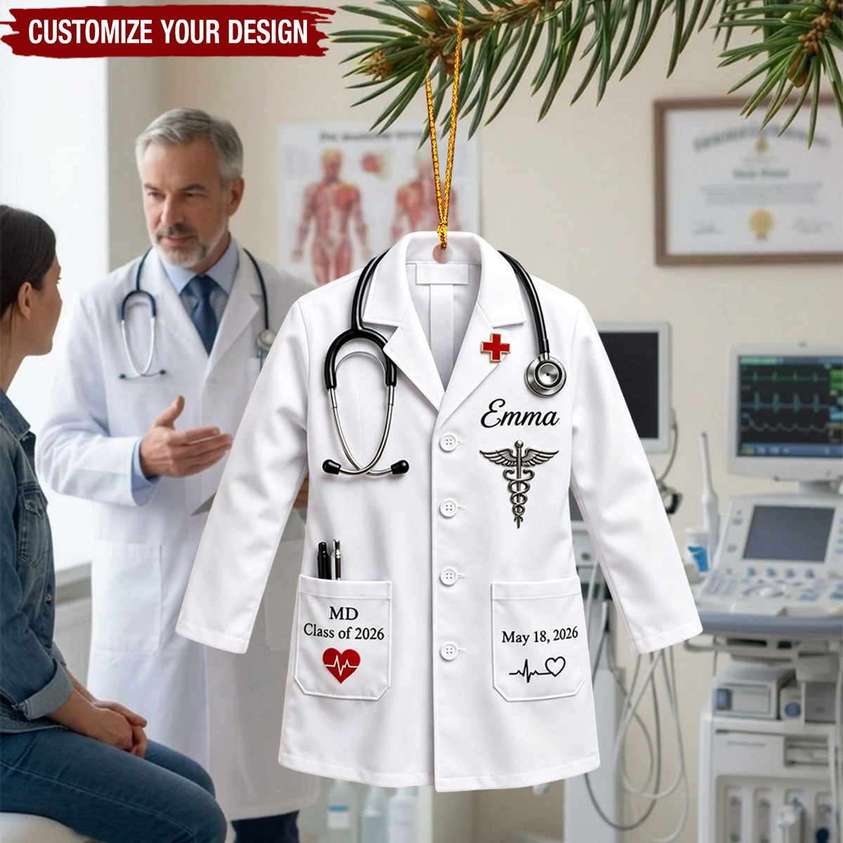 White Coat Ceremony Ornament - Doctor Christmas Gift