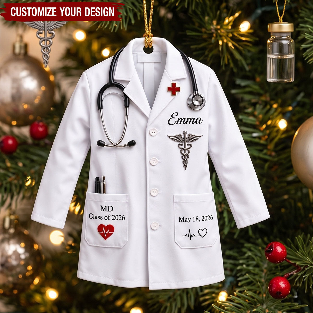 White Coat Ceremony Ornament - Doctor Christmas Gift