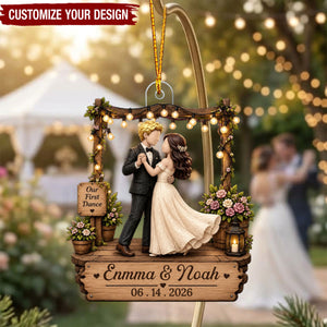 Custom Wedding Dance Acrylic Ornament - Personalized Bride Groom Gift