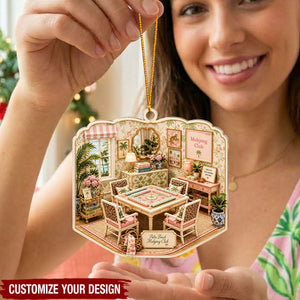 Personalized Acrylic Mahjong Ornament - Mahjong Lover Gift