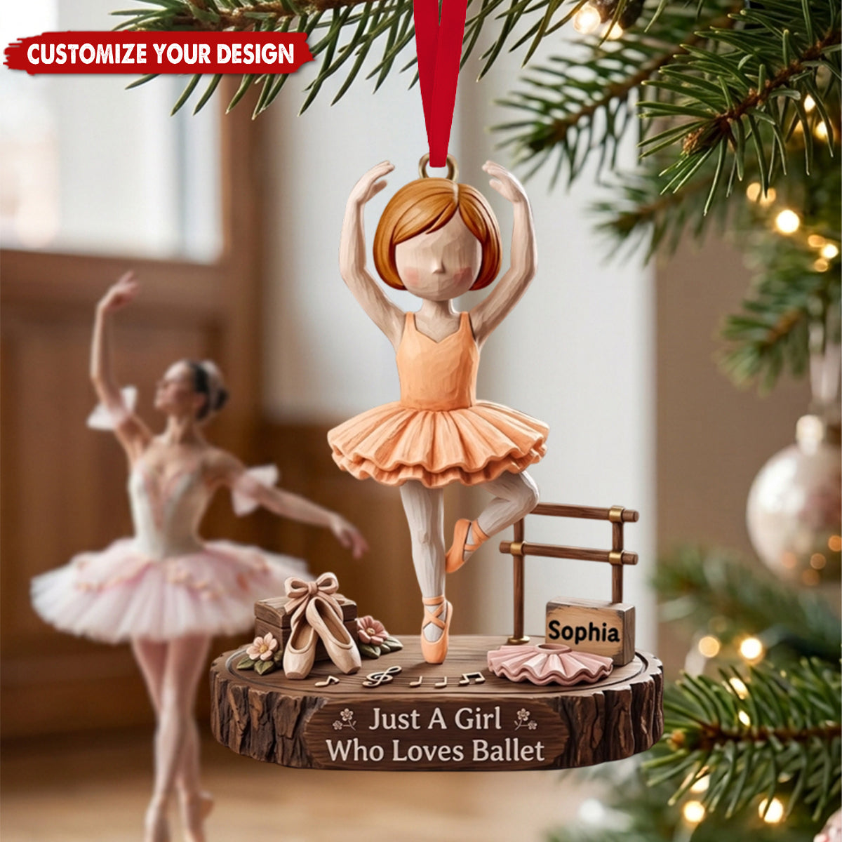 Ballet Girl Acrylic Ornament - Personalized Christmas Gifts For Ballet Lovers