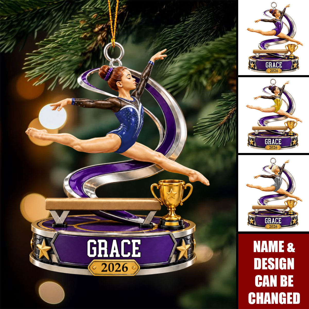 Personalized Gymnastics Ornament - Gift For Gymnast
