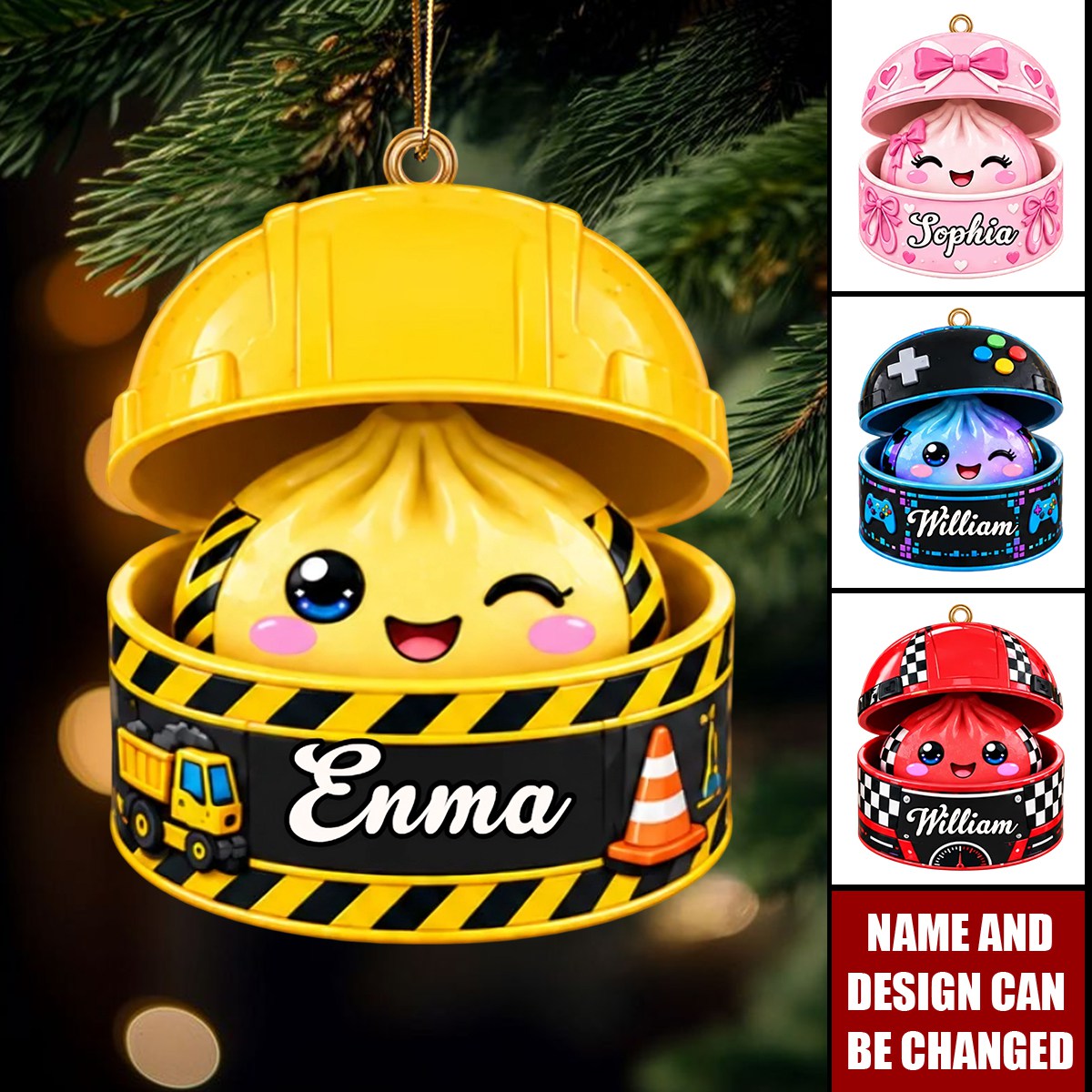 Custom Dumpling Acrylic Ornament - Personalized Christmas Birthday Gifts For Kids