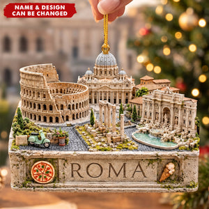 Travel City Landmarks - Personalized Christmas Acrylic Ornament