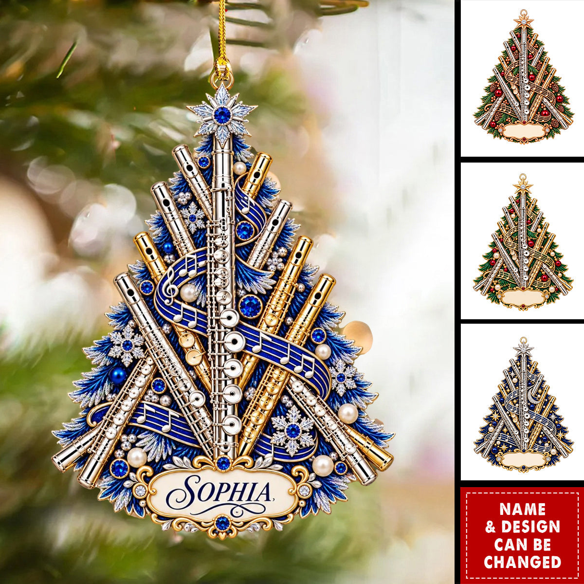 Personalized Flute Christmas Ornament - Musical Instrument Keepsake For Flute Players