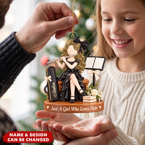 Personalized Acrylic Flute Ornament - Custom Flutist Girl Gift For Daughter