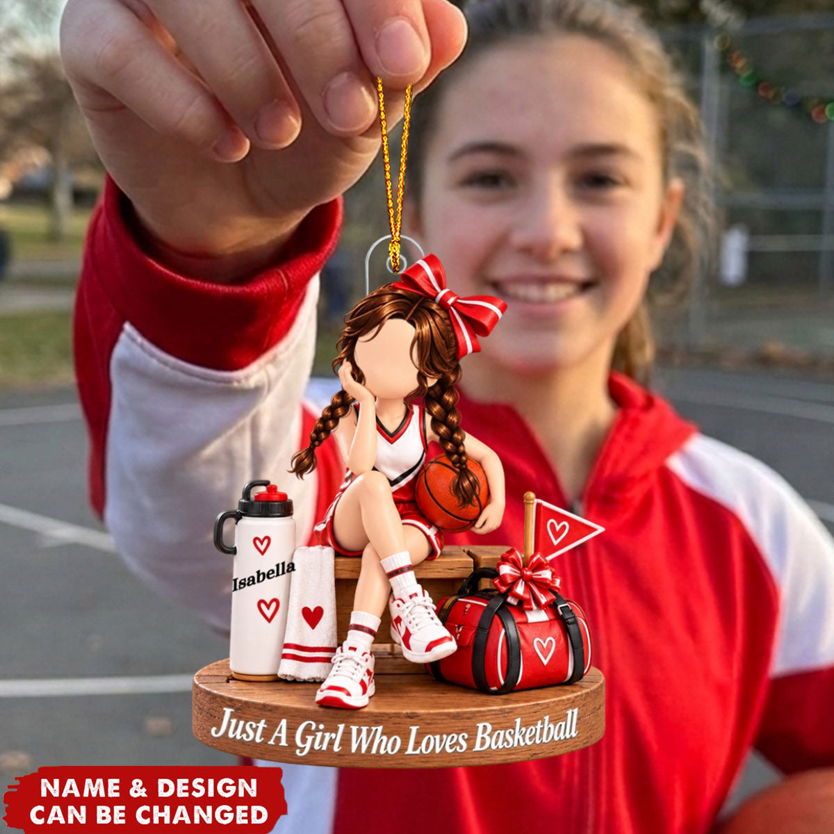 Personalized Acrylic Basketball Ornament - Christmas Keepsake
