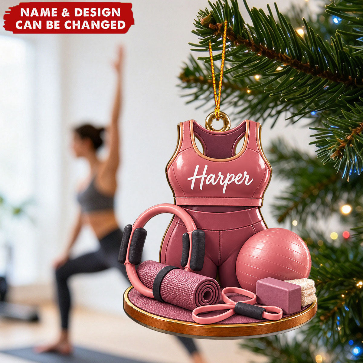 Personalized Pilates Christmas Ornament - Xmas Tree Hanging Keepsake