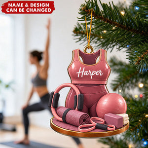 Personalized Pilates Christmas Ornament - Xmas Tree Hanging Keepsake