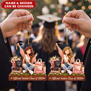 Personalized Class of Acrylic Ornament - High School Grad Room Decor