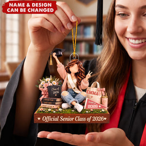 Personalized Class of Acrylic Ornament - High School Grad Room Decor