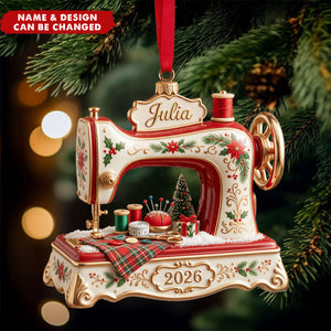 Sew Merry & Bright Christmas Ornament - Personalized Gifts For Sewing Lovers