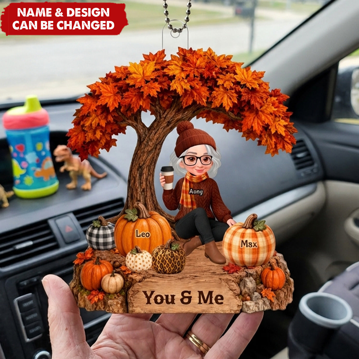 Fall Season Tree Grandma's Little Pumpkins, Personalized Ornament, Fall Decor For Grandma