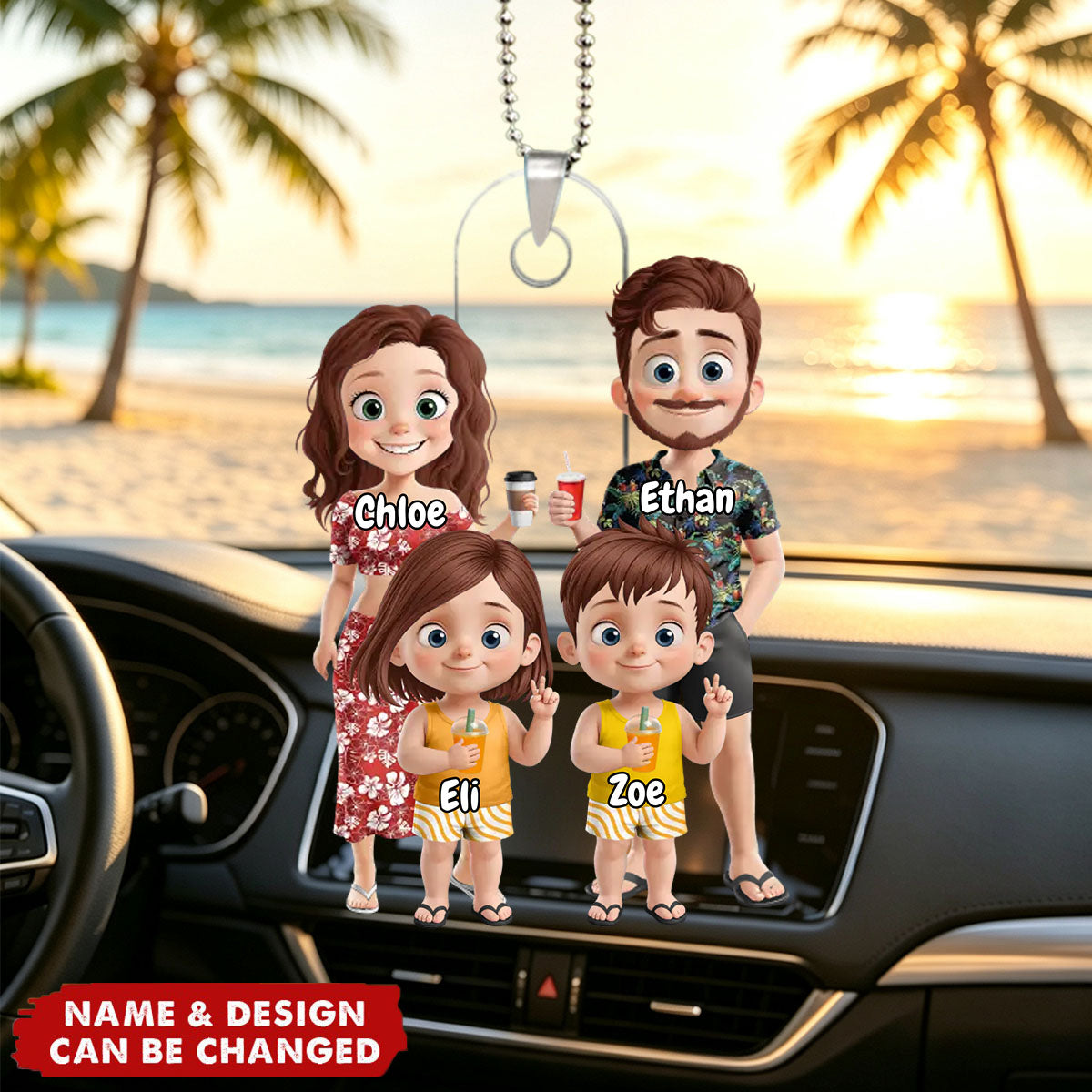 Custom Car Ornament - Personalized Summer Vacation & Travel Gift - Cherish Summer Moments With Loved Ones