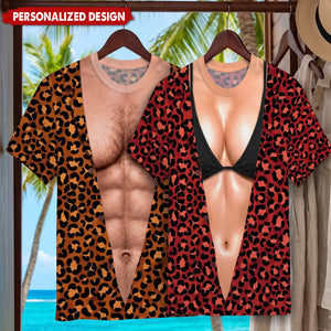 Custom Funny T-shirt - Personalized Summer Vacation And Travel Gifts Husband And Wife, Him And Her - Living Life On The Wild Side