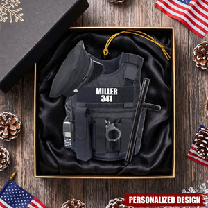 Personalized American Police Ornament, Custom Police Name Christmas Ornament, Sheriff Ornament, Police Outfit Ornament, Police Officer Gift