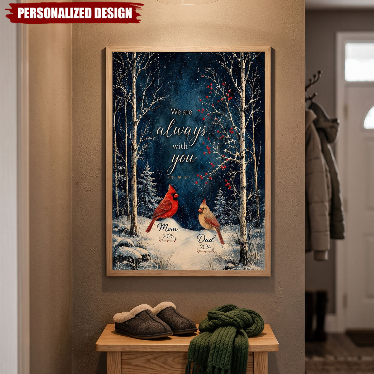 Winter Forest We Are Always With You Cardinals - Personalized Poster