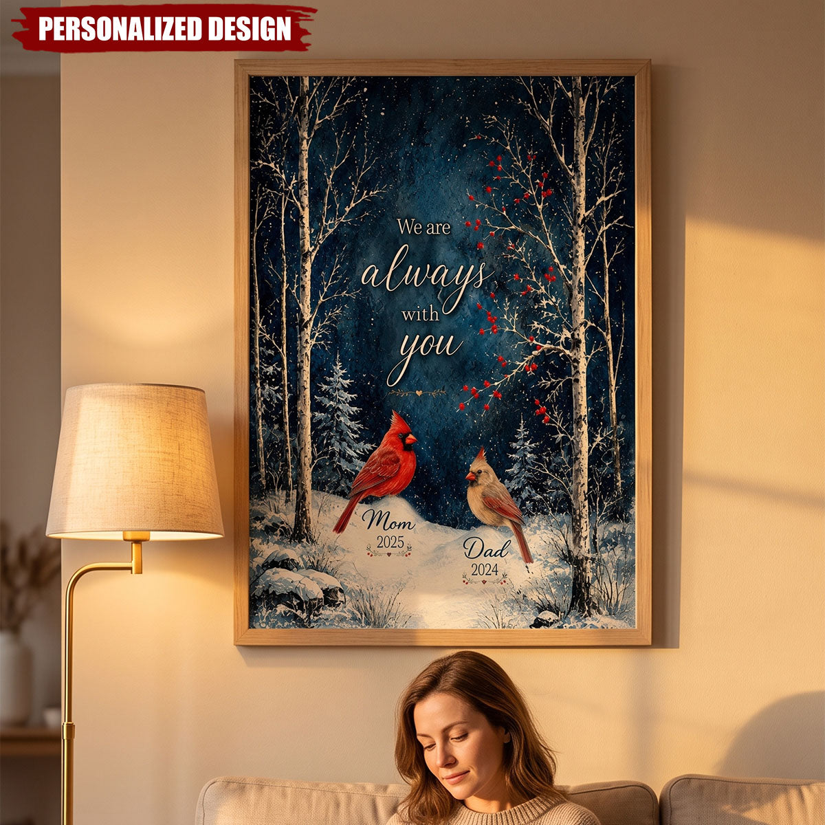Winter Forest We Are Always With You Cardinals - Personalized Poster