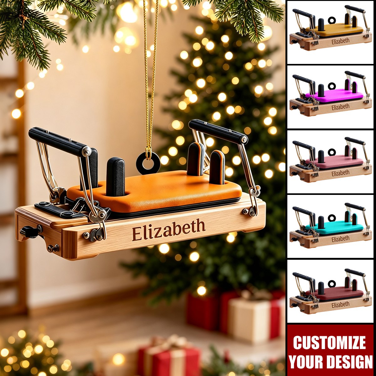 Custom Pilates Reformer Acrylic Ornament, Unique Gift For Pilates Instructor & Lover