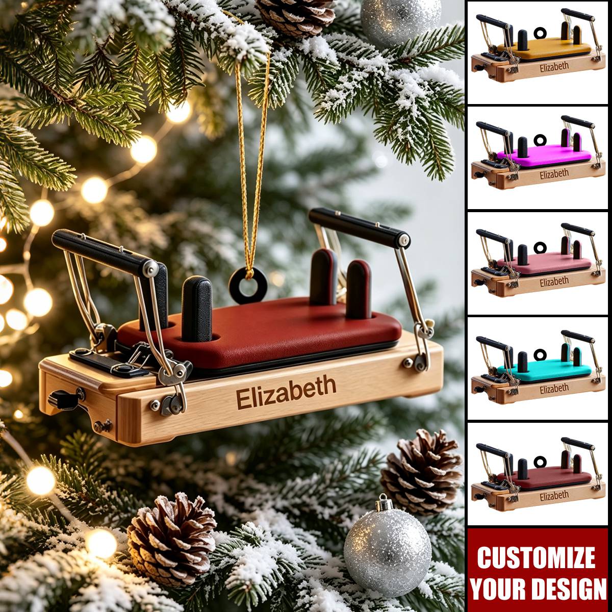 Custom Pilates Reformer Acrylic Ornament, Unique Gift For Pilates Instructor & Lover