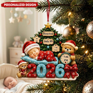 Personalized Baby’s First Christmas Ornament 2026, Keepsake With Name Baby Ornament