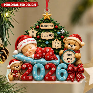 Personalized Baby’s First Christmas Ornament 2026, Keepsake With Name Baby Ornament