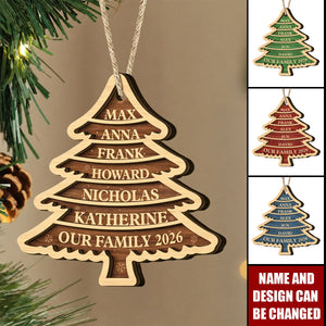 Family Tree 2026 - Personalized Wooden Ornament