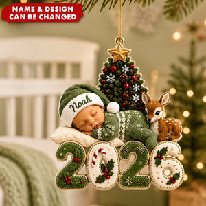 2026 Baby Christmas Ornaments, Custom Name Sleeping Baby Souvenirs