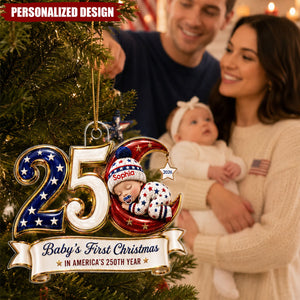 Baby’s First Christmas 2026 - Personalized 250 Years of America Acrylic Ornament