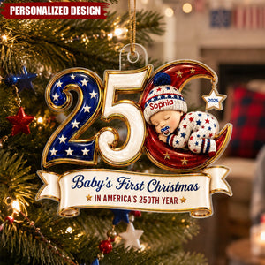 Baby’s First Christmas 2026 - Personalized 250 Years of America Acrylic Ornament